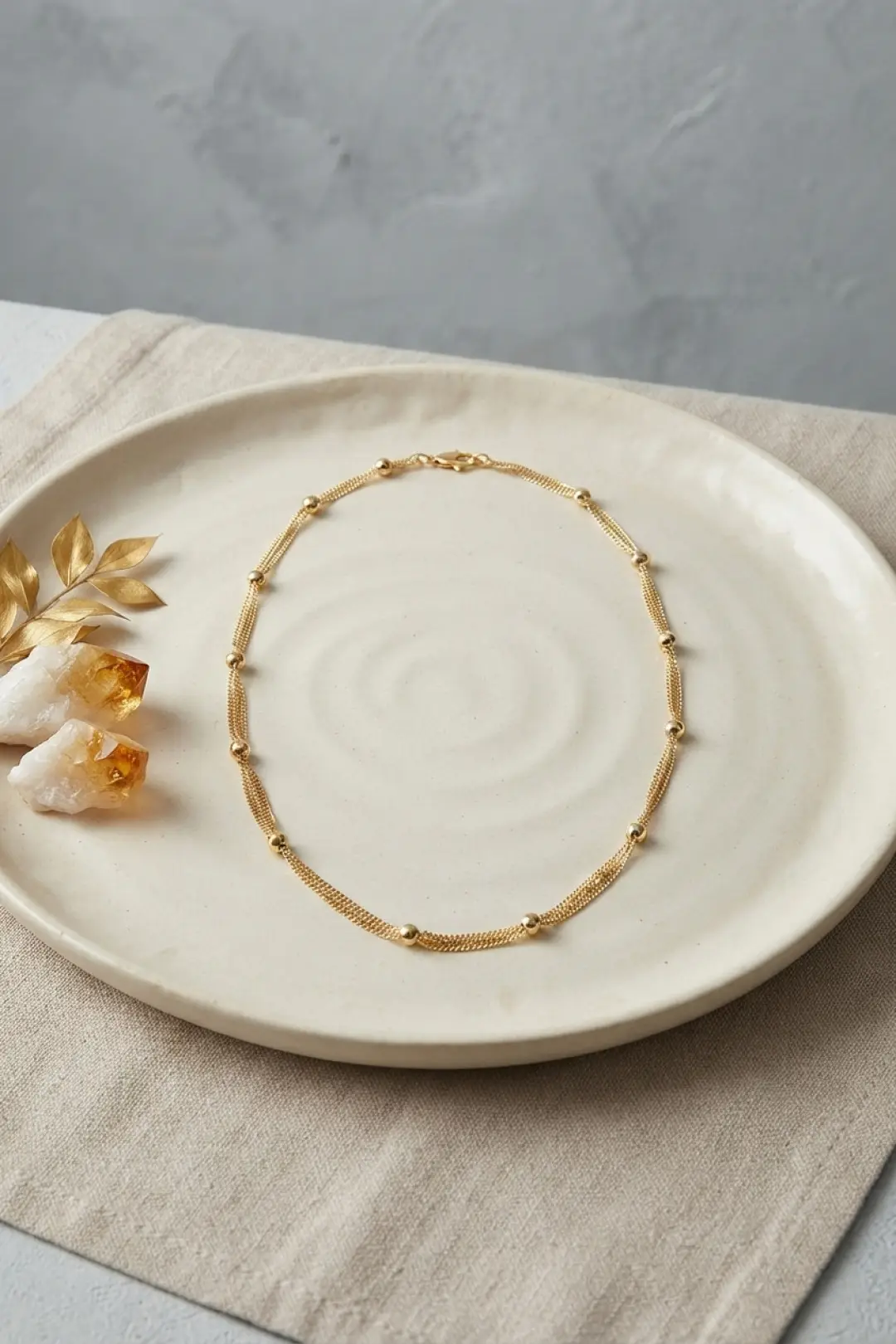 CM Top Zincirli Gold Renk 50 cm Kadın Kolye - EBJ260829W46517