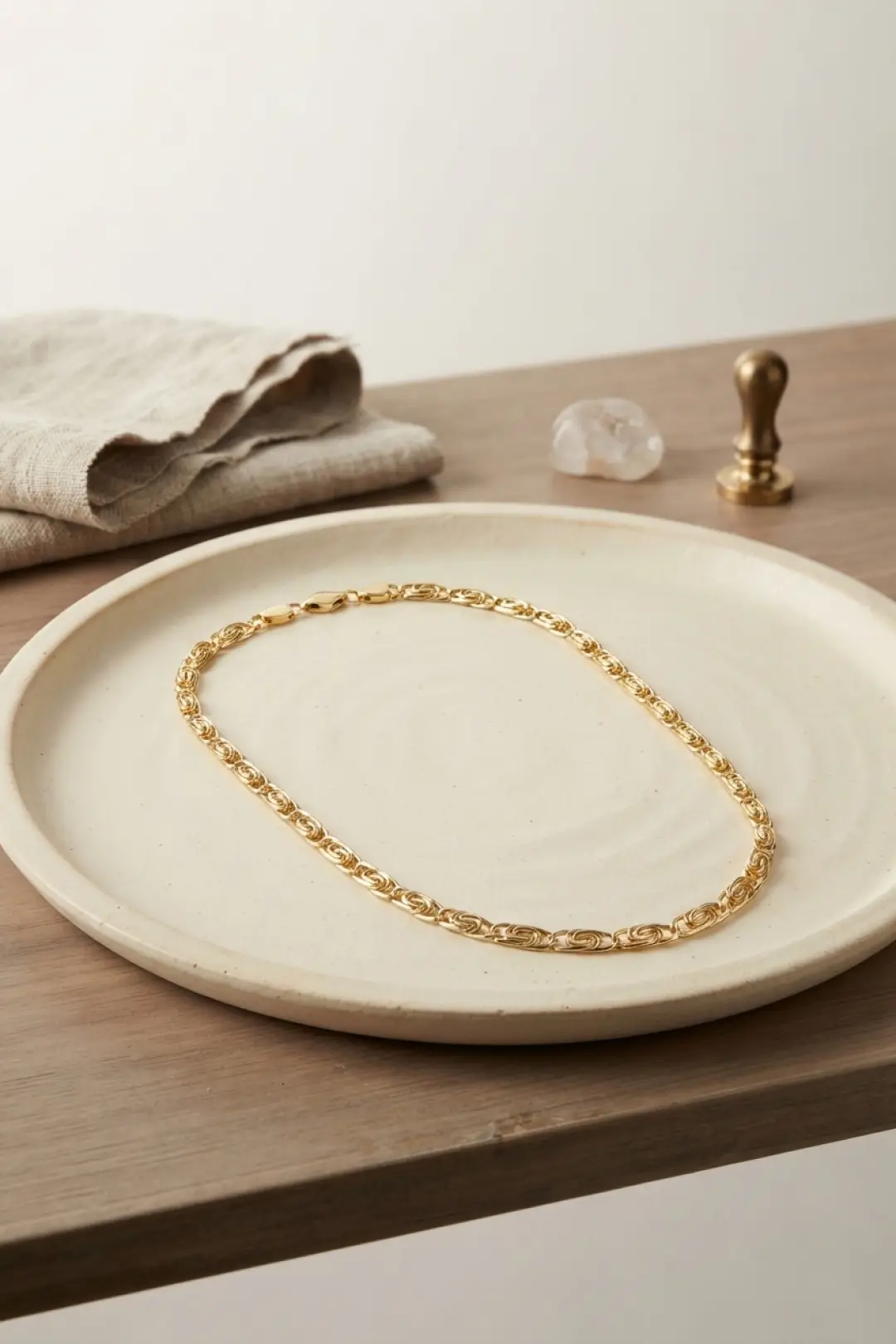 CM Yay Model Gold Renk 50 cm Kadın Kolye - EBJ260829W46520