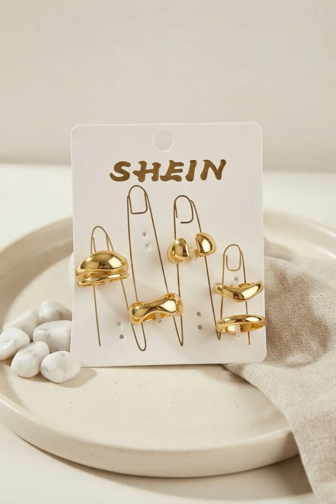 Gold Renk Pirinç Bohem Yüzük Kombini BYK4270 - EBJ260829W46412