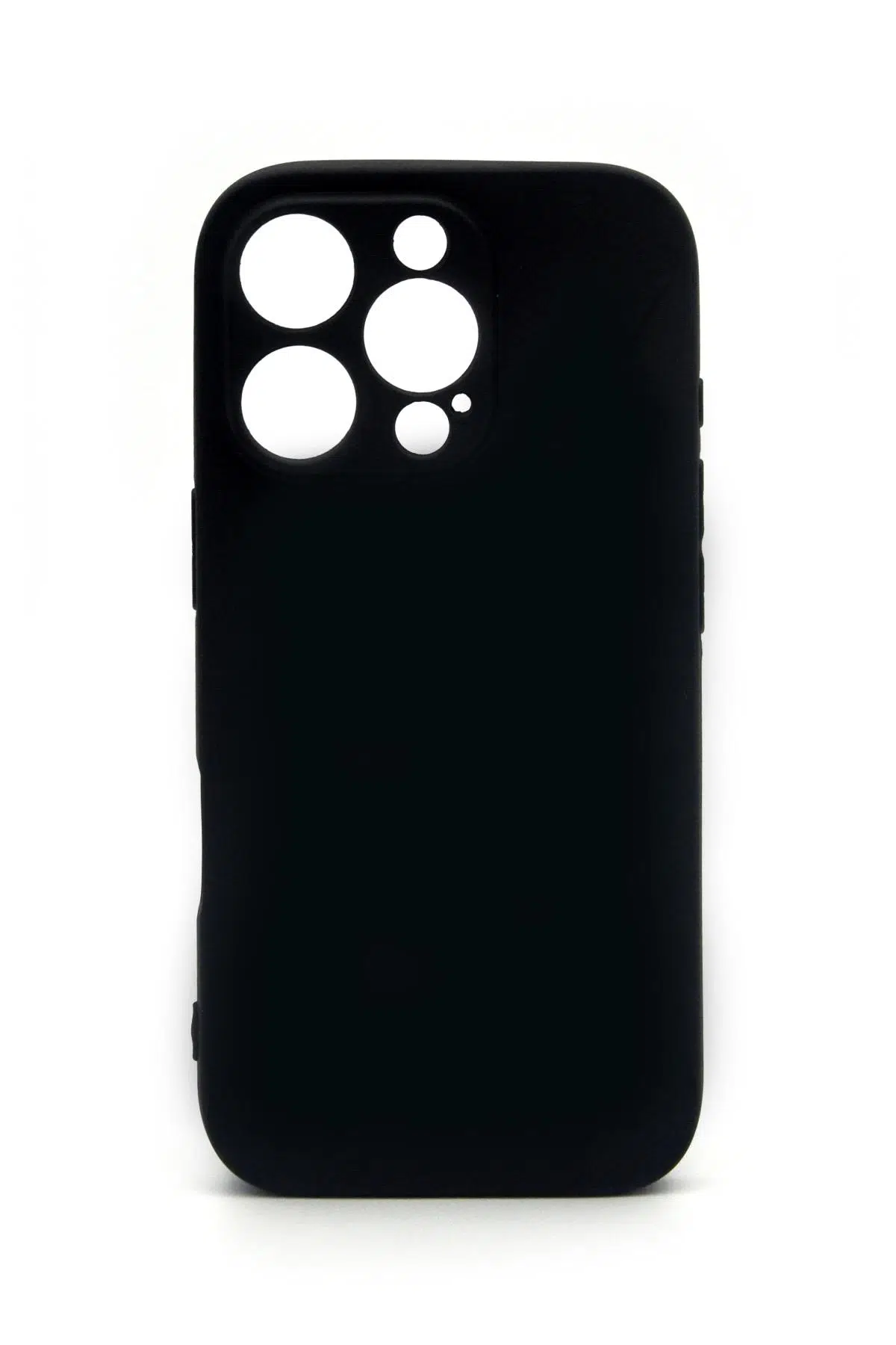 iPhone 16 Pro Uyumlu Düz Renk Esnek Yumuşak Silikon Kılıf Rubber Siyah