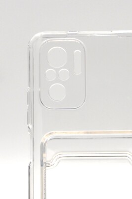 Xiaomi Redmi Note 10 Uyumlu Kredi Kartlıklı Şeffaf Kılıf Kamera Korumalı - 5