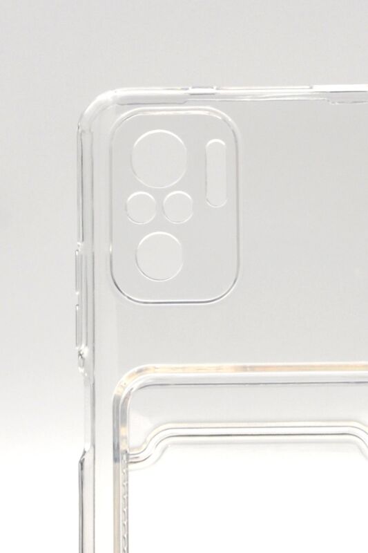 Xiaomi Redmi Note 10 Uyumlu Kredi Kartlıklı Şeffaf Kılıf Kamera Korumalı - 5