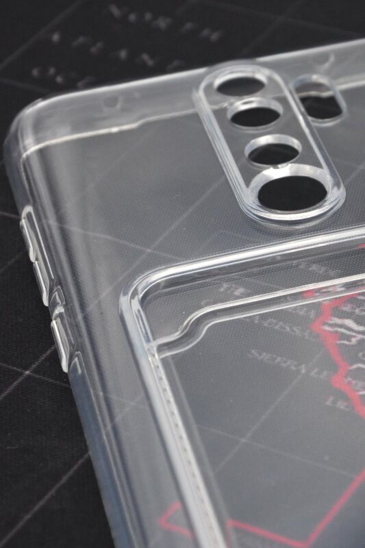 Xiaomi Redmi Note 8 Pro Uyumlu Kredi Kartlıklı Şeffaf Kılıf Kamera Korumalı - 3