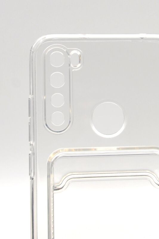 Xiaomi Redmi Note 8 Uyumlu Kredi Kartlıklı Şeffaf Kılıf Kamera Korumalı - 5
