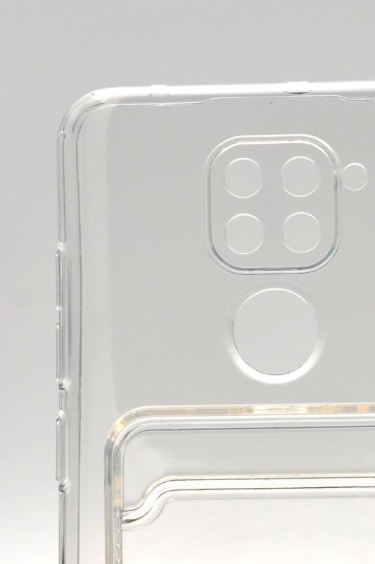 Xiaomi Redmi Note 9 Uyumlu Kredi Kartlıklı Şeffaf Kılıf Kamera Korumalı - 5