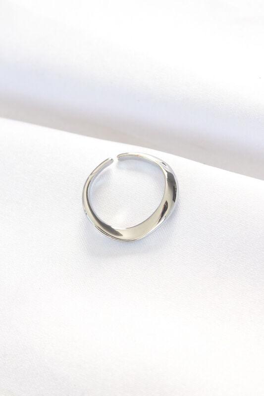 Yassı Silver Renk Ayarlanabilir Yüzük - EBJ240521W24318 - 2